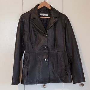 Real Leather Black Women's Jacket sz Medium